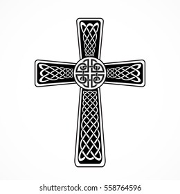 Celtic cross, isolated on the white background for web design. Vector illustration