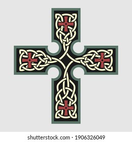 Celtic cross. Isolated vector, on a dark background.