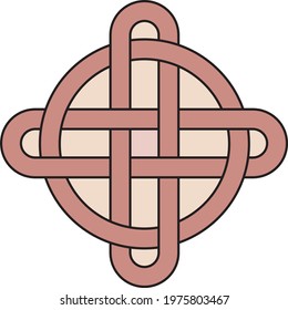 Celtic Cross Knot featuring a Nimbus Ring Christian Symbol Vector Illustration. 