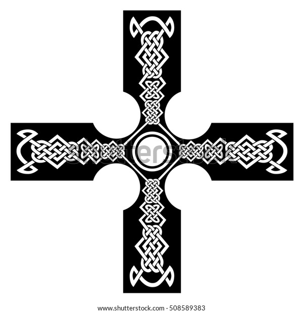 Celtic Cross Knot Pattern Symbols Design Stock Vector (Royalty Free ...