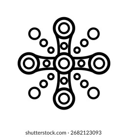 Cruz celta. Estilo lineal dibujado a mano sobre un fondo blanco.