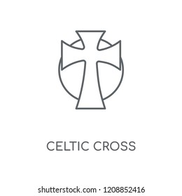 Celtic Cross linear icon. Celtic Cross concept stroke symbol design. Thin graphic elements vector illustration, outline pattern on a white background, eps 10.
