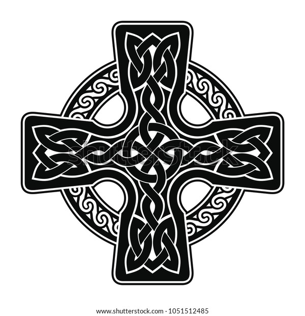 Celtic Cross National Ornament Interlaced Ribbon Stock Vector (Royalty ...