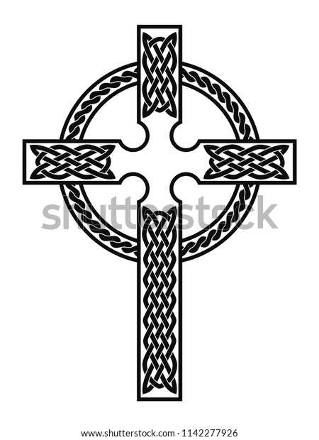 Celtic Cross National Ornament Interlaced Ribbon Stock Vector (Royalty ...