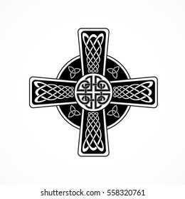 Celtic cross on the white background for design. Vector illustration