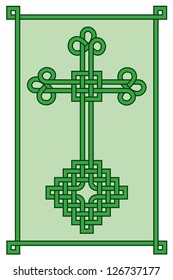 Celtic Cross with ornaments and border