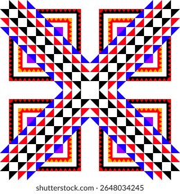 Celtic cross seamless geometric pattern with symbolic design and modern flag-inspired style