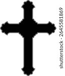 celtic cross symbol with black and white line tattoo or graphic decoration.