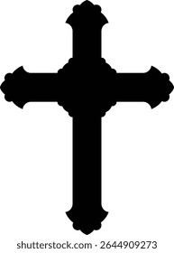 celtic cross symbol with black and white line tattoo or graphic decoration.