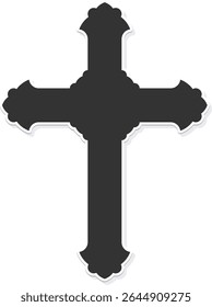 celtic cross symbol with black and white line tattoo or graphic decoration.