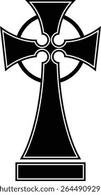 celtic cross symbol with black and white line tattoo or graphic decoration.