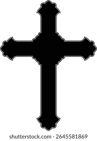 celtic cross symbol with black and white line tattoo or graphic decoration.
