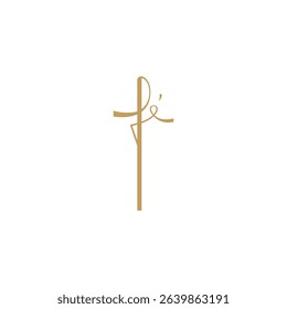Celtic Cross symbol in gold