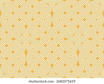 Padrões de Símbolo de Cruz Celta de corda com nós nórdicos entrelaçados Padrão Geométrico Sem Costura Repetido, intercalação sem fim de fundo de nó anglo-saxão.