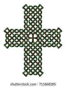 Celtic Cross - Vector Ancient Pagan Scandinavian Sacred Knotwork X Symbol
