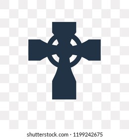 Celtic Cross vector icon isolated on transparent background, Celtic Cross transparency concept can be used web and mobile