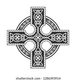 Celtic cross. Vector separate ornament.