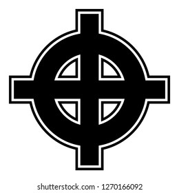 Celtic cross white superiority icon black color