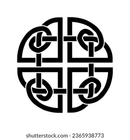 keltische Dara knot irish Symbol Symbol Symbol Symbol Symbol Tattoo einzeln auf weißem Hintergrund. Vektorgrafik. 