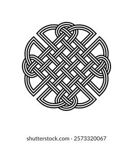 celtic dara knot irish symbol logo icon tattoo isolated on white background. vector illustration.	