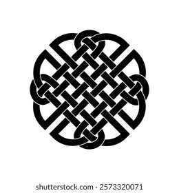 celtic dara knot irish symbol logo icon tattoo isolated on white background. vector illustration.	