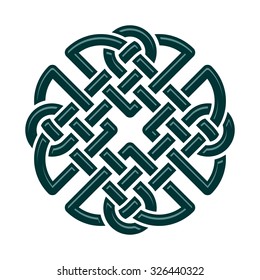 Celtic Dara Knot, Symbol Of Strength. Isolated On White