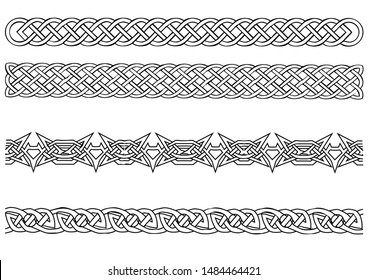 celtic decoration set. abstract decoration isolated on white