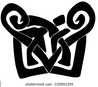 Celtic design of interwoven love