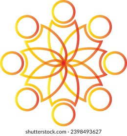 Celtic double cross shape made of intertwined color mobius stripes
