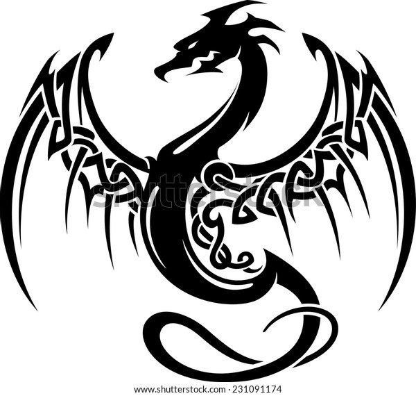 Celtic Dragon Insignia Stock Vector (Royalty Free) 231091174
