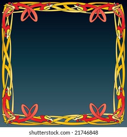 Celtic Dragon Vector Frame