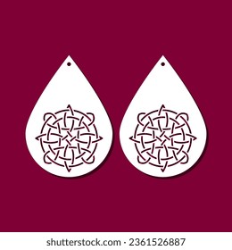 Celtic Earrings Design. Laser Cut Celtic Knot Earrings. Decorative earrings for laser cutting. Celtic Pendant Design