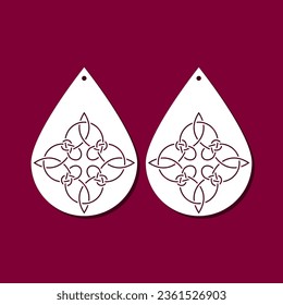Celtic Earrings Design. Laser Cut Celtic Knot Earrings. Decorative earrings for laser cutting. Celtic Pendant Design