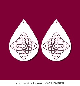 Celtic Earrings Design. Laser Cut Celtic Knot Earrings. Decorative earrings for laser cutting. Celtic Pendant Design