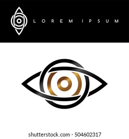 celtic eye symbol gold black monochromatic abstract concept logo logotype