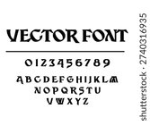 Celtic Fantasy Vector Font with Runic Style Typography