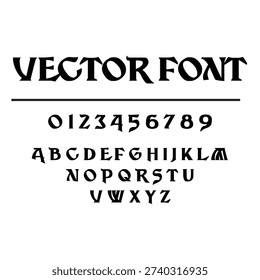Celtic Fantasy Vector Font with Runic Style Typography