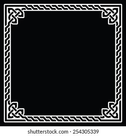 Celtic frame, border white pattern on black