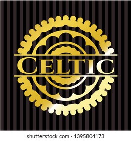 Celtic gold emblem or badge. Vector Illustration. Detailed.