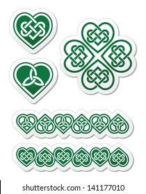 Celtic Green Heart Knot - Vector Symbols Set