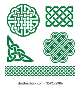 Celtic green knots, braids and patterns - St Patrick's Day in Ireland