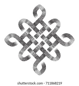 Celtic  Halftone Stippled Pattern - Vector Ancient Pagan Scandinavian Sacred Knotwork Symbol
