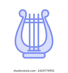 Celtic Harp icon, harp, irish, symbol, music duotone line icon, editable vector icon, pixel perfect, illustrator ai file