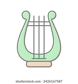 Celtic Harp icon, harp, irish, symbol, music lineal color icon, editable vector icon, pixel perfect, illustrator ai file