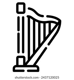 Celtic Harp icon for web, app, infographic, etc