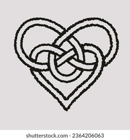 Celtic heart knot vector black and white.