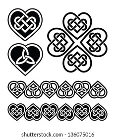 Celtic heart knot - vector symbols set