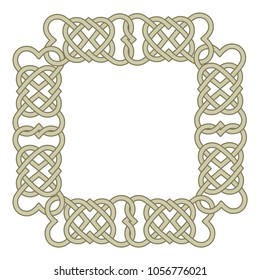 Celtic heart shape knot frame isolated. Celtic knot frame vector.