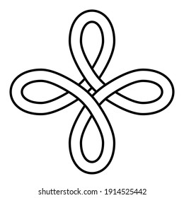 Celtic Heraldic Knot Bowen Symbol, vector Bowen Cross true Lovers Knot