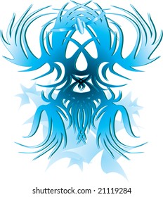 Celtic Ice Queen Skeleton abstract vector illustration